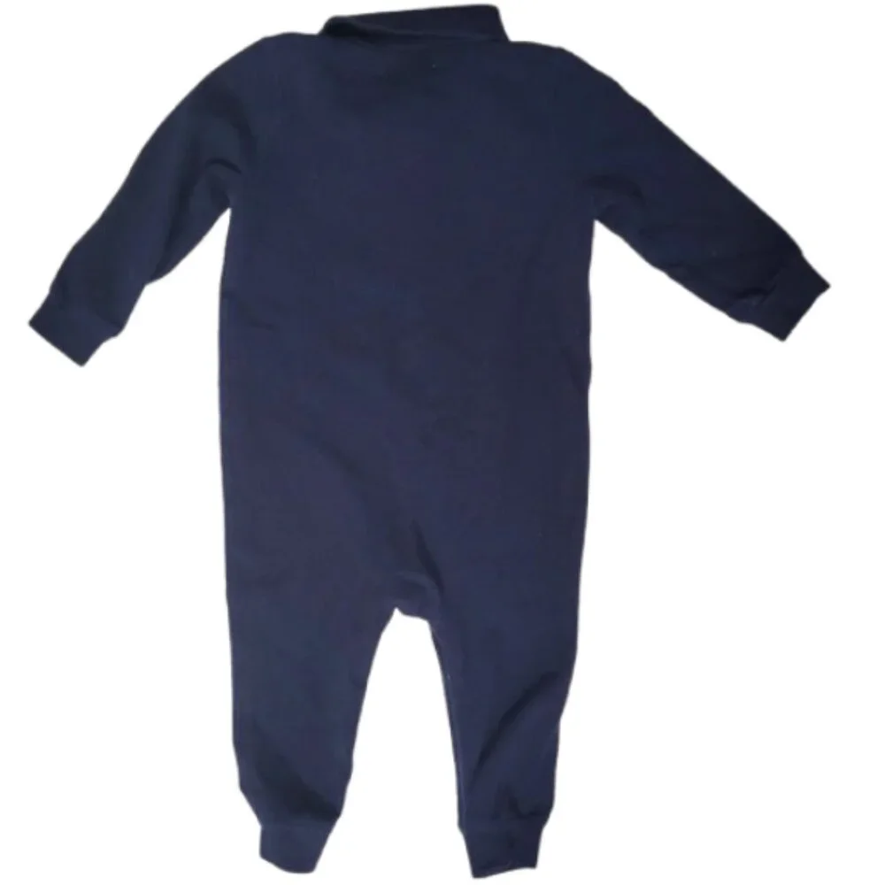 RALPH LAUREN Navy Blue 100% Cotton 1-Piece Outfit - Infant Boy's 9 M